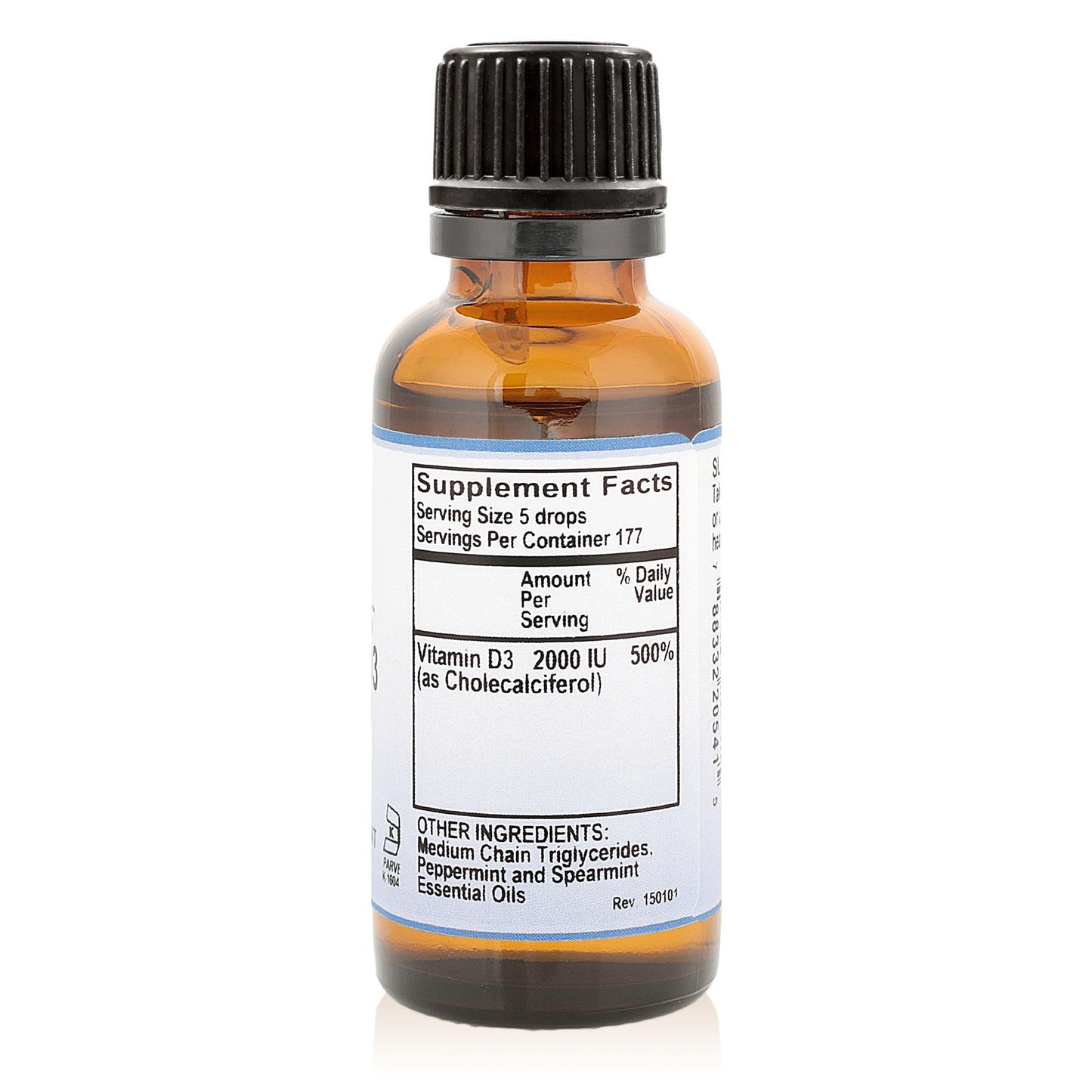 Pure Mountain Botanicals Vitamin Mint Flavored Vitamin D Drops – Kosher Vitamin D3 Liquid - 2000iu