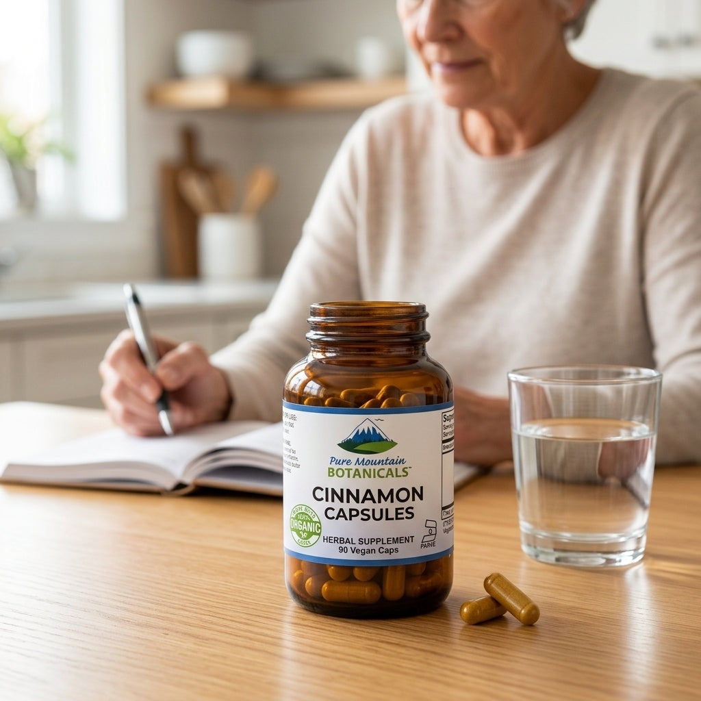 Cinnamon Capsules -  90 Kosher Vegan Caps with 500mg Organic Cinnamon