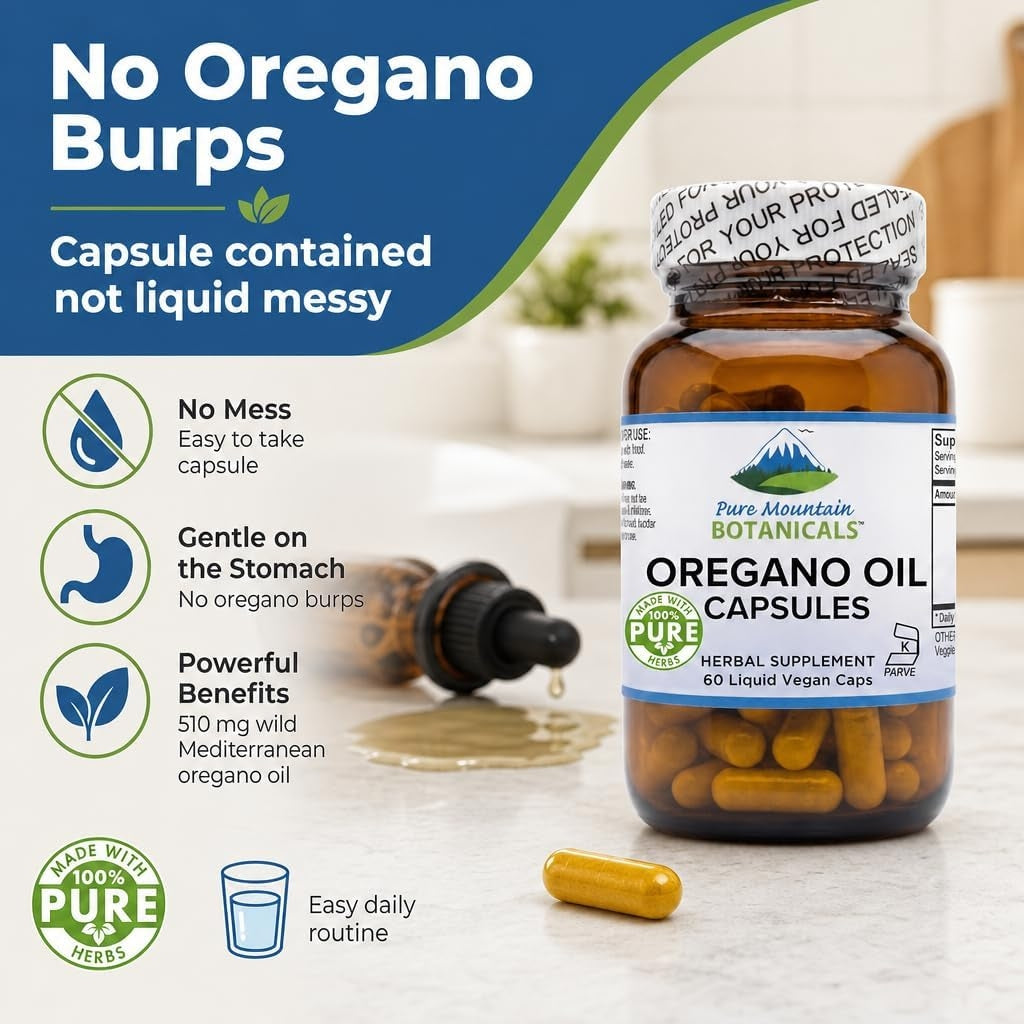 Oregano Oil Capsules - Vegan Caps – Now with 510mg Mediterranean Oil of Oregano