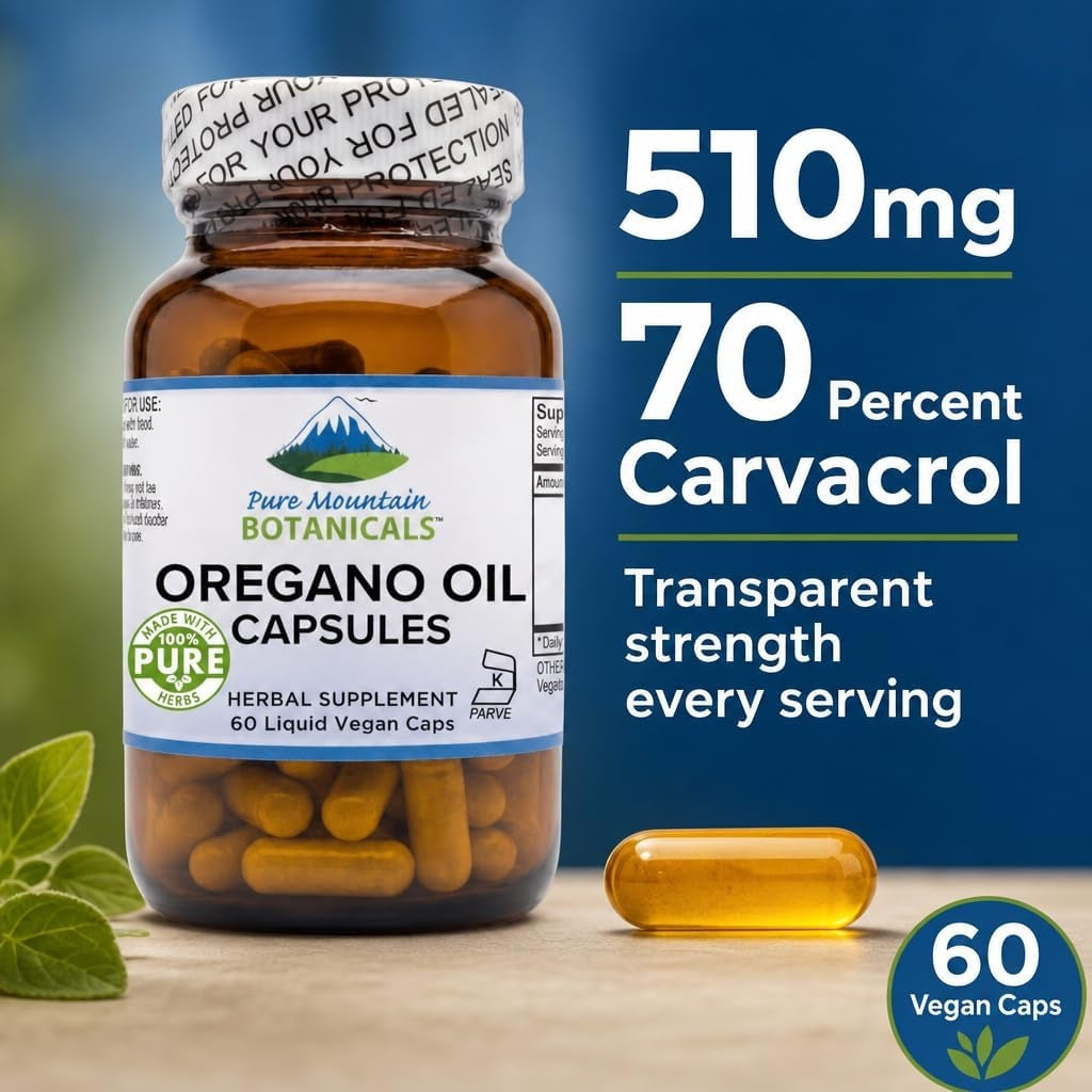 Oregano Oil Capsules - Vegan Caps – Now with 510mg Mediterranean Oil of Oregano