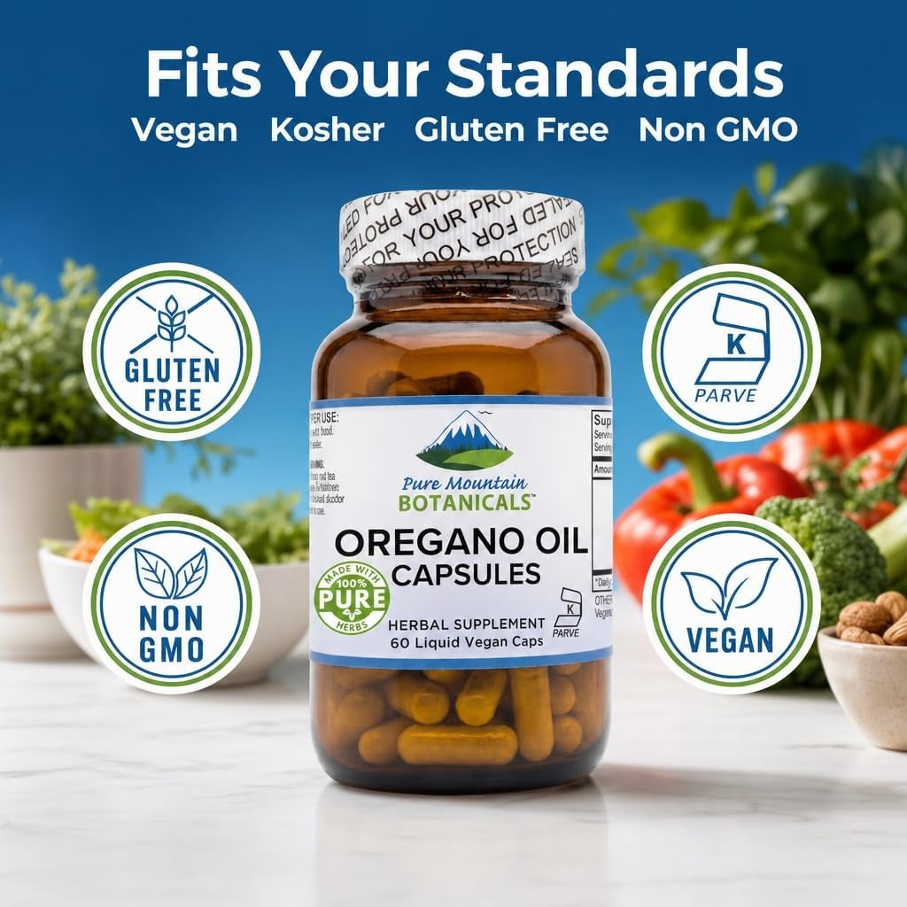 Oregano Oil Capsules - Vegan Caps – Now with 510mg Mediterranean Oil of Oregano