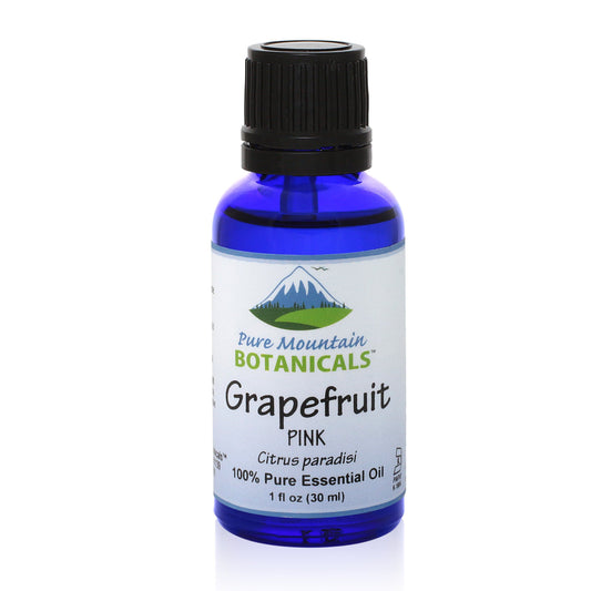 Pure Mountain Botanicals Essential Oil Grapefruit (Citrus Paradisi) Pink Essential Oil - 100% Pure Natural & Kosher - 1 fl oz Bottle