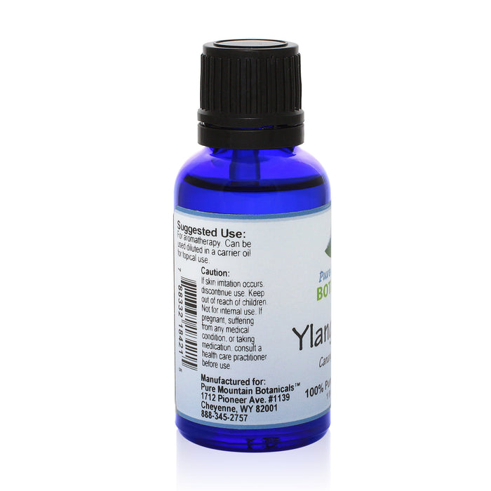 Pure Mountain Botanicals Essential Oil Ylang Ylang (Cananga Odorata) Essential Oil - 100% Pure Natural & Kosher - 1 fl oz Bottle
