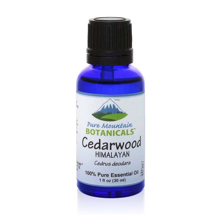 Pure Mountain Botanicals Essential Oil Cedarwood (Cedrus Deodara) Essential Oil - 100% Pure Natural & Kosher - 1 fl oz Bottle