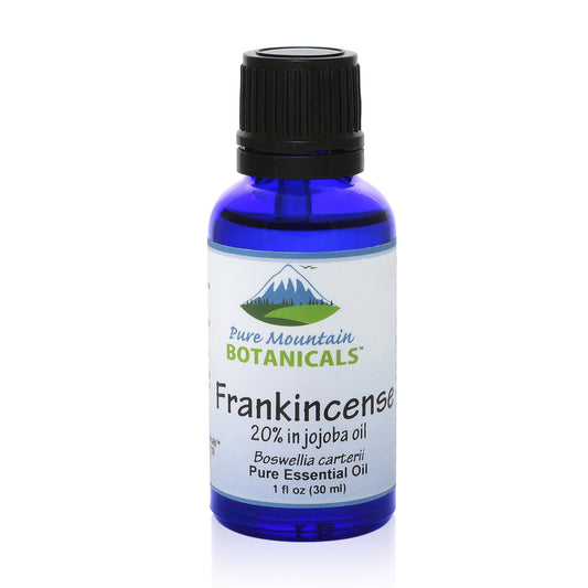 Pure Mountain Botanicals Essential Oil Frankincense (Boswellia Carterii) Essential Oil - 100% Pure Natural & Kosher - 1 fl oz Bottle