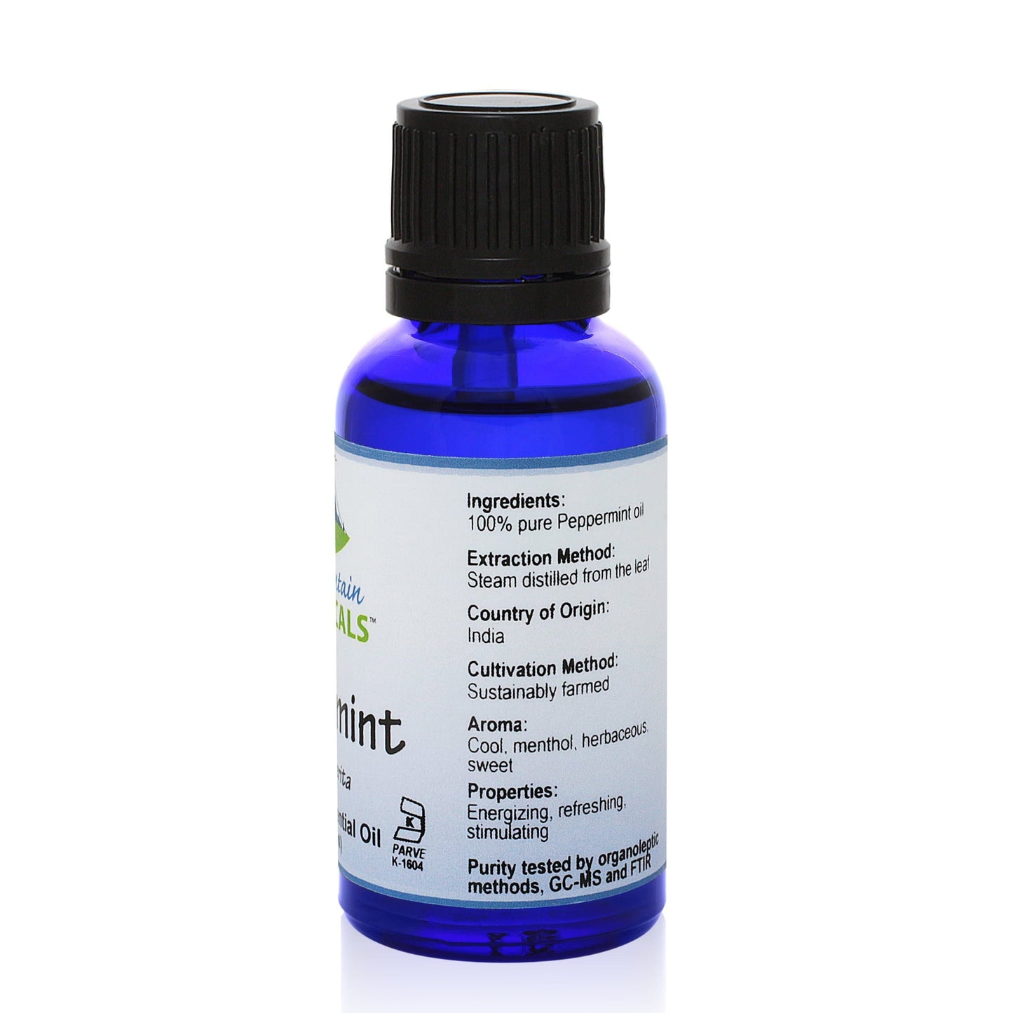 Pure Mountain Botanicals Essential Oil Peppermint Essential Oil - Full 1 oz (30 ml) Bottle - Pure Natural & Kosher Certified Mentha Piperita