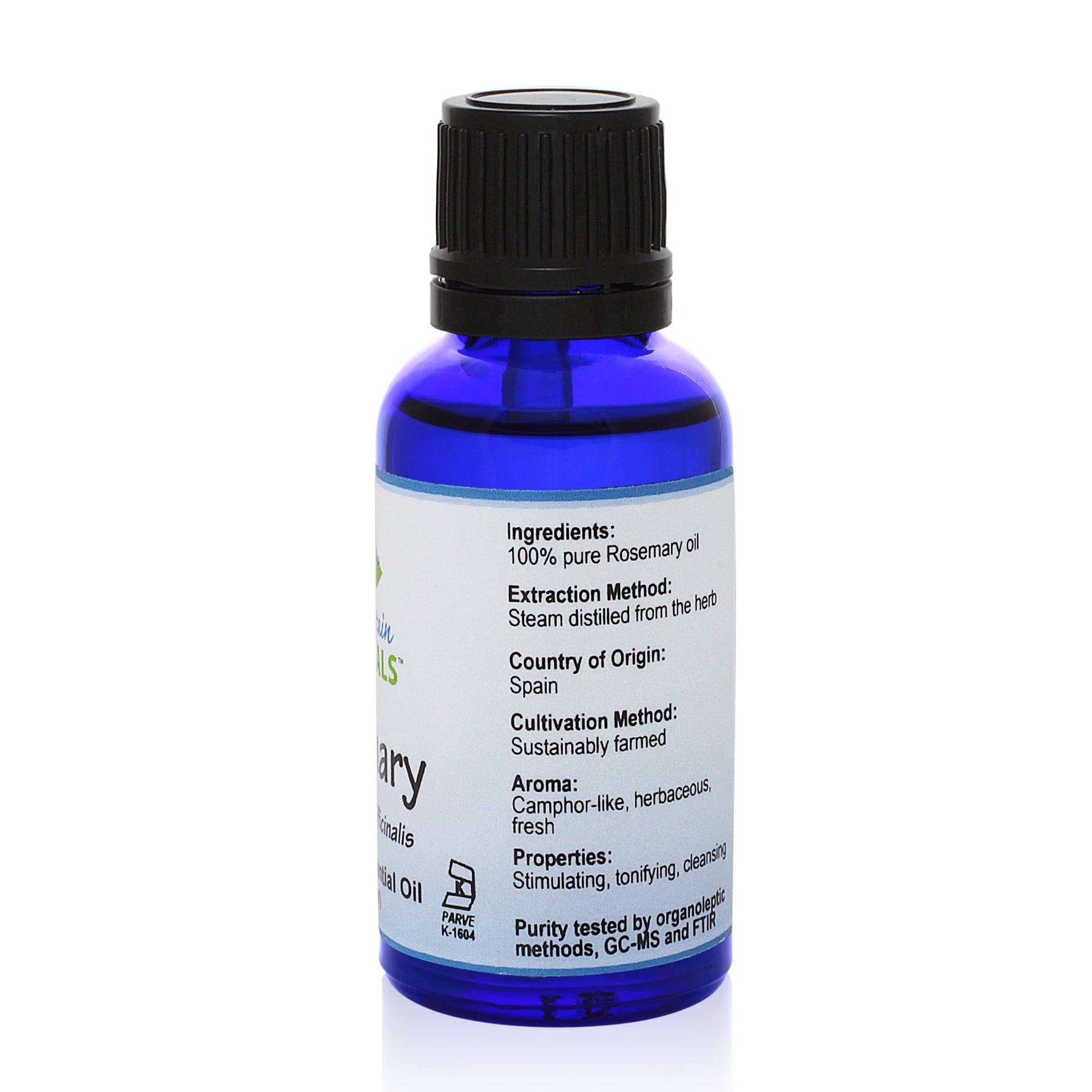 Pure Mountain Botanicals Essential Oil Rosemary (Rosemarinus Officinalis) Essential Oil - 100% Pure Natural & Kosher - 1 fl oz Bottle