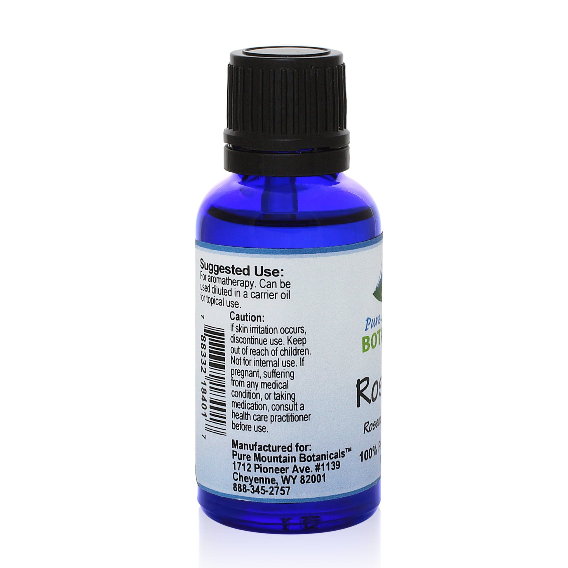 Pure Mountain Botanicals Essential Oil Rosemary (Rosemarinus Officinalis) Essential Oil - 100% Pure Natural & Kosher - 1 fl oz Bottle