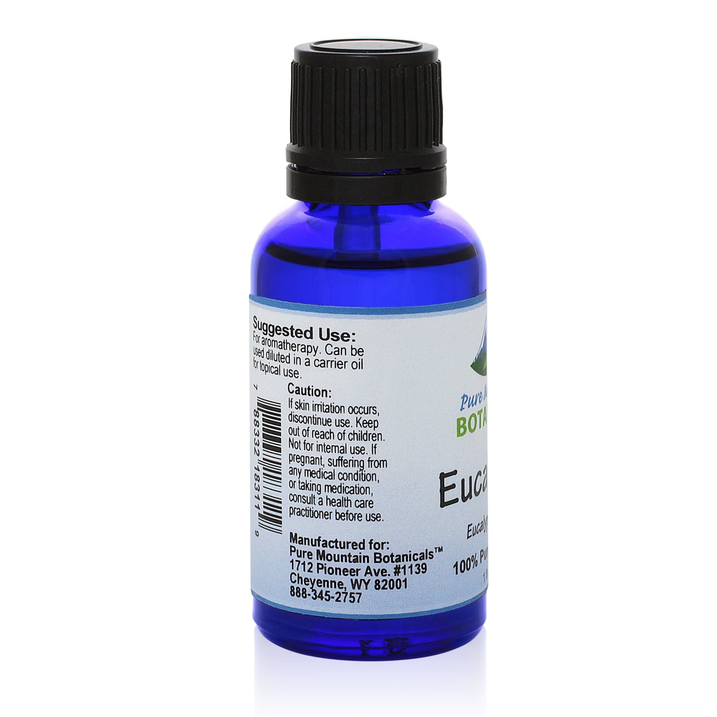 Pure Mountain Botanicals Essential Oil Eucalyptus (Eucalyptus Globulus) Essential Oil - 100% Pure Natural & Kosher - 1 fl oz Bottle