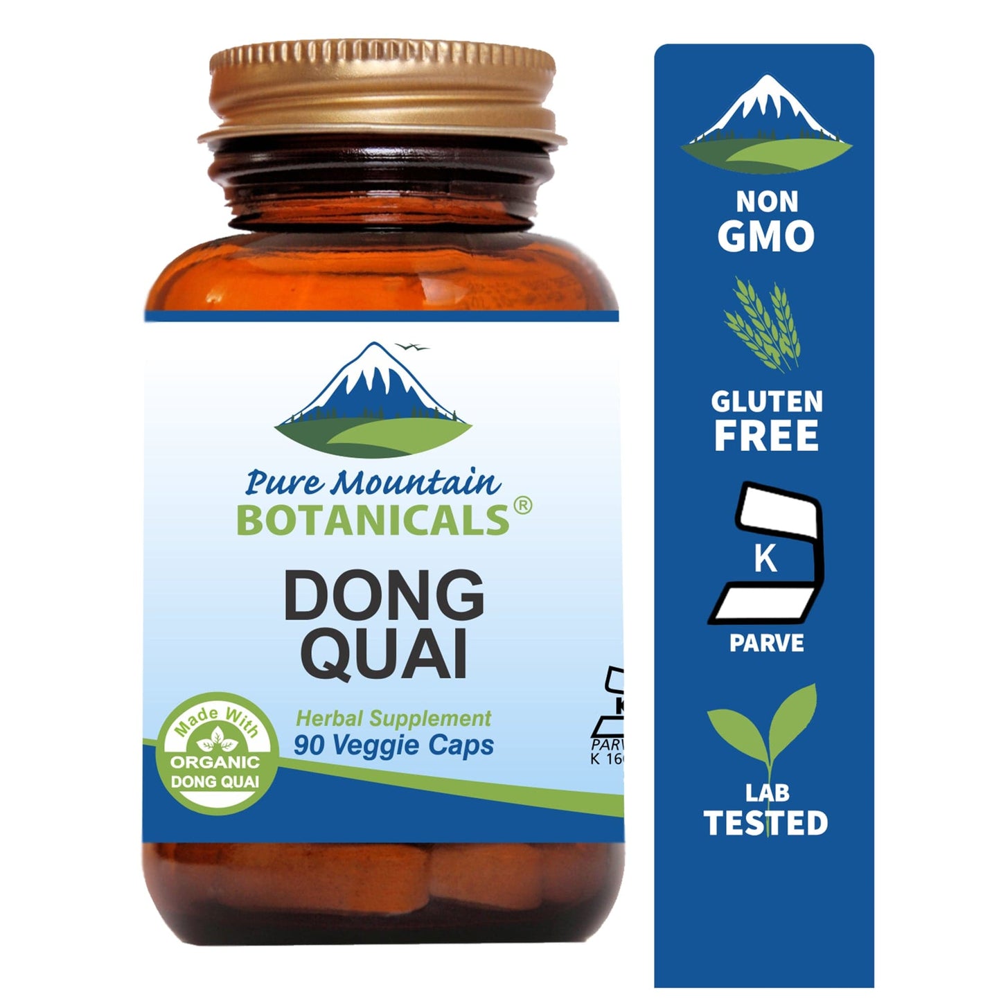 Pure Mountain Botanicals Supplement Dong Quai Capsules - 90 Kosher Vegetarian Caps