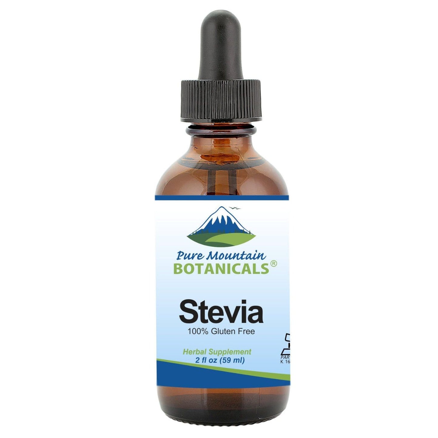 Pure Mountain Botanicals Sugar Substitute Liquid Stevia Drops – Alcohol Free and Kosher Sugar Substitute - Glass Bottle