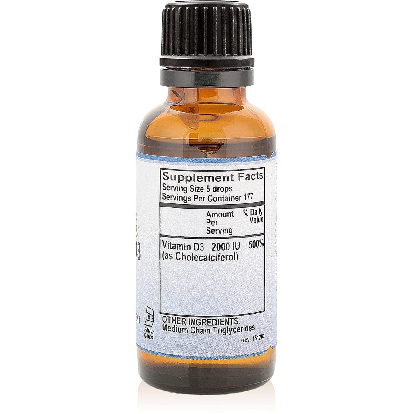 Pure Mountain Botanicals Vitamin Liquid Vitamin D Drops - Unflavored Kosher D3 Liquid Drops in MCT Oil - 2000iu per Serving - 1oz Bottle